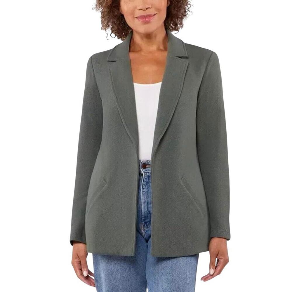 NWT Matty M The Knit Boyfriend Blazer Dark Sage Open Cardigan Womens Size XL NEW